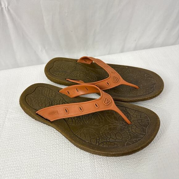 Keen Flip Flops Sandals Womens Size 7 Coral Brown - Picture 1 of 7
